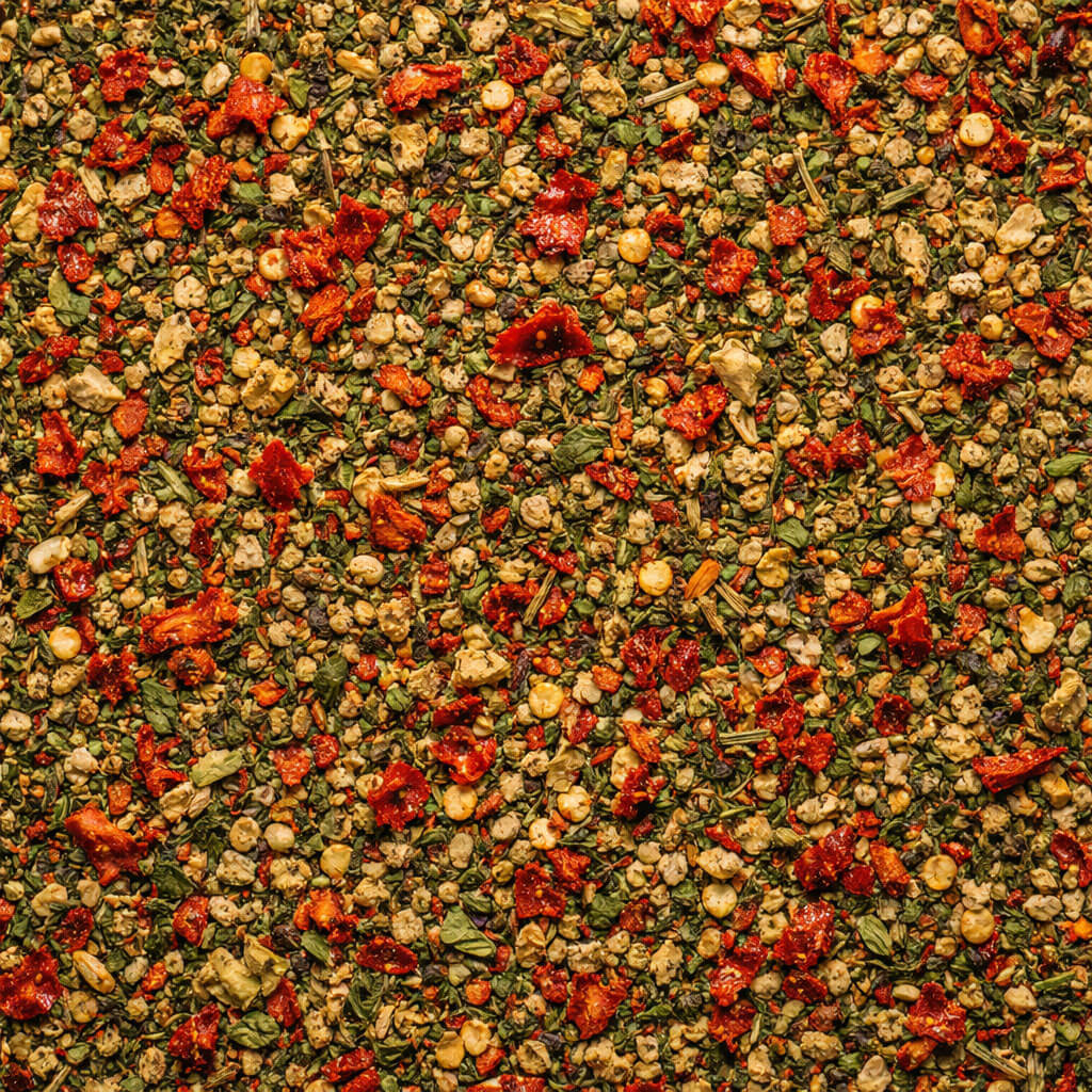 Mistura aromática de ervas e especiarias, ideal para carnes, grelhados, legumes e molhos.